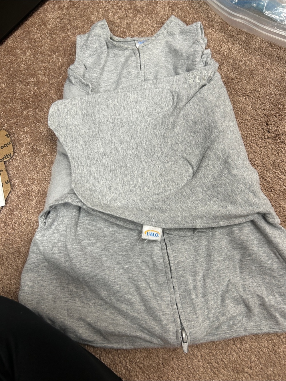 Halo Gray Baby Sleep Sack with Front Zipper bin d27
